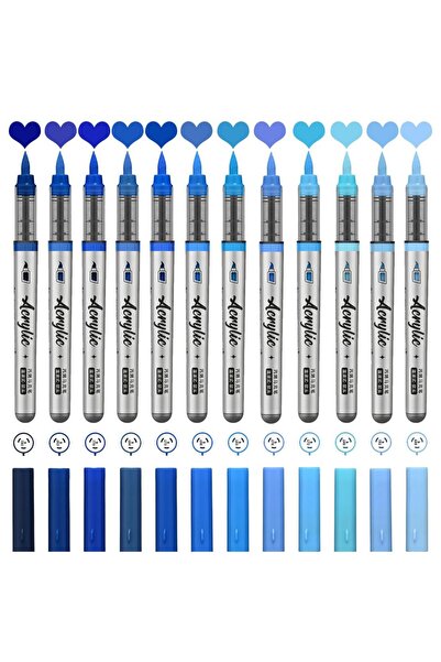 Choice أقلام تلوين أكريليك من السلسلة الزرقاء، مجموعة من 12 قلم تلوين أكريليك...