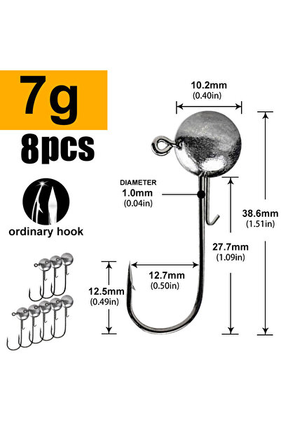 Choice خطافات صيد برؤوس جيج، وزن 7 غرامات، 1 غرام، 2 غرام، 3 غرامات، 5 غرامات...