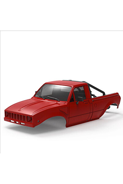 Choice Red 133mm/5.20in Pickup Hard Body Shell with Bed Rack For 1/24 RC Craw...