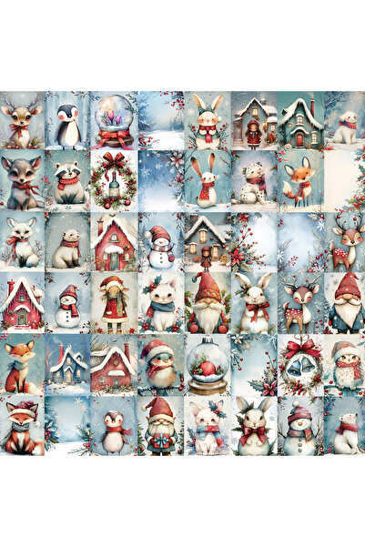 Choice مجموعة ملصقات إبداعية شتوية مكونة من 50 قطعة، مثالية كهدية عيد الميلاد...