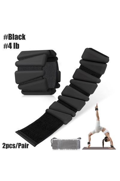 Choice black-4b 1pair 2-4lbs Adjustable Wrist Ankle Weights - Silicone Streng...