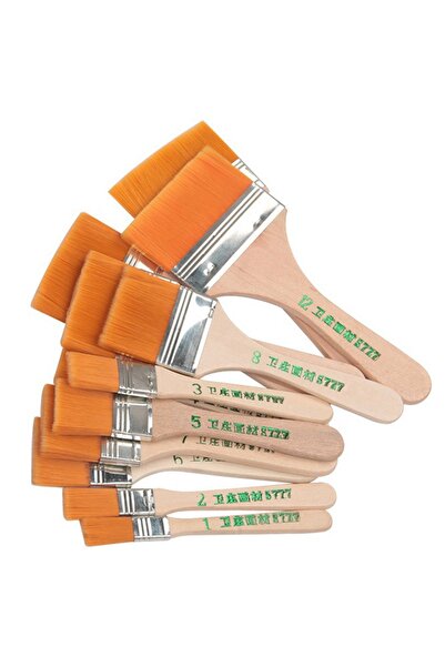 Choice 12Pcs Set 12pcs Wooden Handle Memory Nylon Paint Brushes Set For Acryl...