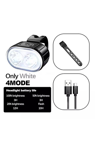 Choice Headlight Cycling Bicycle Front Rear Light Set Bike USB Charge Headlig...