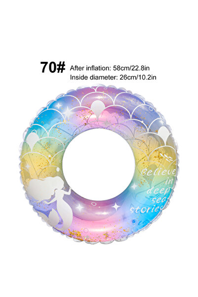 Choice 70 قطعة واحدة من عوامة سباحة قابلة للنفخ بتصميم حورية البحر مع بريق، و...