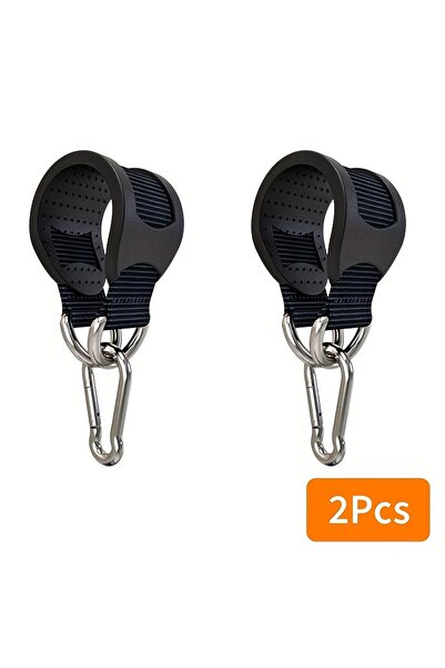 Choice حزامان من النايلون الأسود مع خطاف معدني - ملحق رياضي متعدد الاستخدامات...