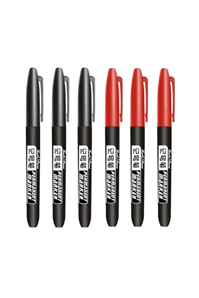 Choice 3 Black 3 Red 6-20PCs/Set PermanentMarker Pen Fine Point Waterproof Ma...