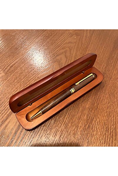 Choice قلم حبر جاف من خشب الجوز مع علبة أقلام، هدية أنيقة للموظفين.