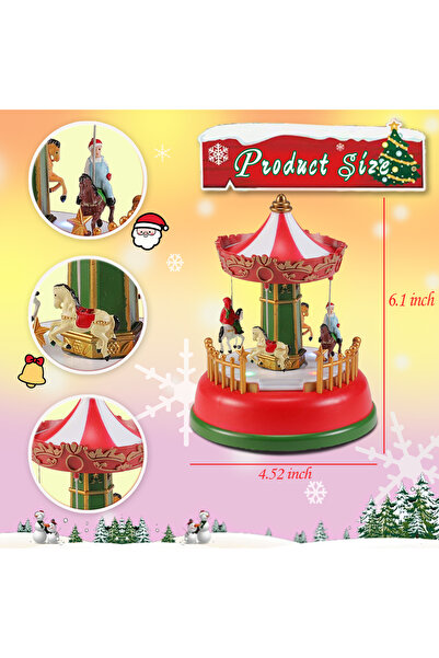 Choice Carousel LED Christmas Carousel Decoration Music Box with Lights Holid...