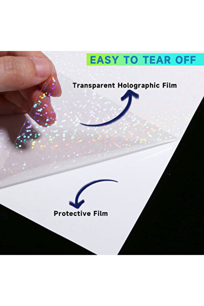 Choice 50 ورقة من ورق الفينيل الهولوغرافي الشفاف A6 بنقاط، ذاتي اللصق، مقاوم ...