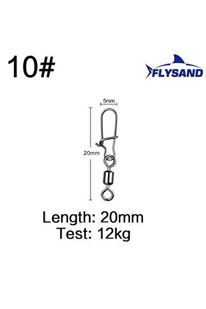 Choice مقاس 10 (100 قطعة) FLYSAND 100 قطعة/كيس ملحقات صيد سمك الكراكي دبوس مو...