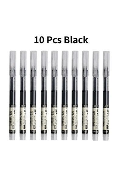 Choice 10pcs Black New 10Pcs High Quality Needle Type Gel Pens Straight Liqui...