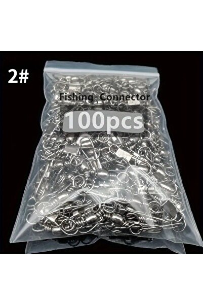 Choice1 2 JSFUN 5 Size 100pcs/Pack Swivels Fishing Connector Pin Bearing Roll...