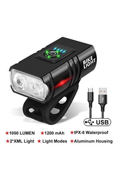 Choice مصباح أمامي للدراجة LED أسود 2T6 بقوة 1000 لومن، مصنوع من سبائك الألوم...