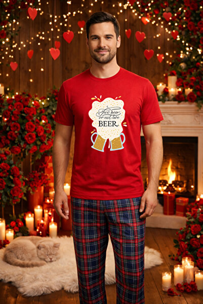 MVRDAR Set pijamale barbati bumbac Colectia Valentine's Day, Dragobete