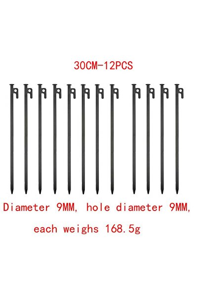 Choice 30 سم - 12 قطعة (4/8/12/16 قطعة) أوتاد خيام معدنية شديدة التحمل للتخيي...