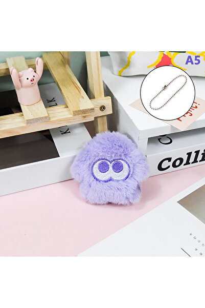 Choice سلسلة مفاتيح من القطيفة بتصميم سبلاتون إنكلينج على شكل أنمي برتقالي أح...