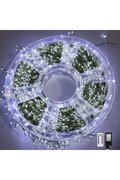 Choice 75M-2000LEDs US Plug WHITE LED Firecracker String Lights EU/US DC Powe...