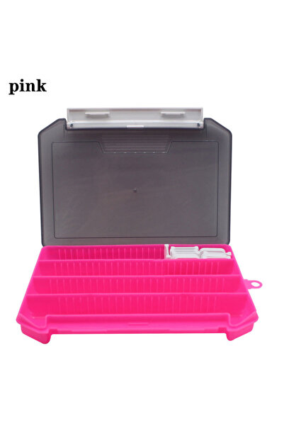 Choice صندوق طُعم وردي اللون بستة ألوان، صندوق تخزين طُعم كبير بأربعة أقسام، ...