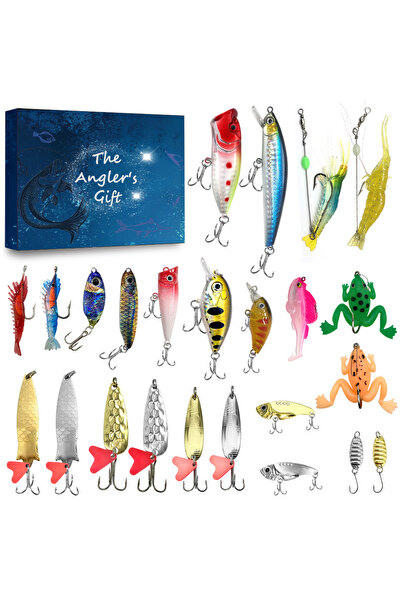 Choice تقويم أبيض للعد التنازلي للعطلة - طقم طُعم صيد لمدة 24 يومًا، مناسب لل...