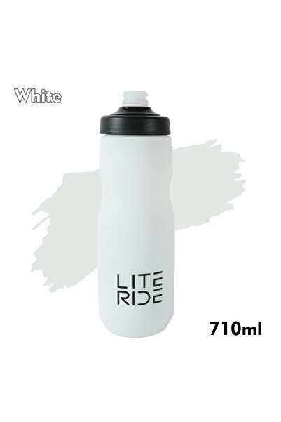 Choice زجاجة ماء بيضاء من LITERIDE سعة 710 مل للدراجات الجبلية والطرق، مصنوعة...
