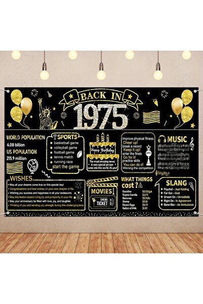 Choice زينة حفلة عيد الميلاد الخمسين باللون الأسود، لافتة سوداء وذهبية عتيقة ...