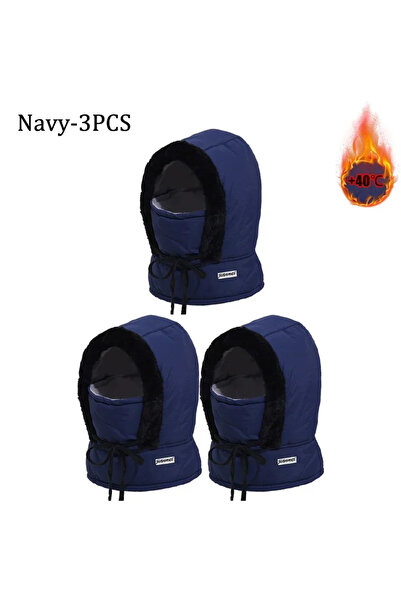 Choice Navy-3PC Cold Weather Thermal Balaclava Scarf Winter Windproof Hood Ha...