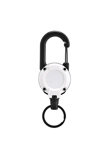 Choice حامل مفاتيح قابل للطي أبيض اللون، مزود بمشبك تعليق، وحامل شارة، وحامل ...