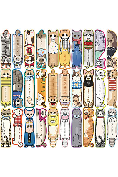 Choice 30 قطعة - 387 30 قطعة فاصل كتاب على شكل قطة كرتونية لطيفة، فاصل كتاب و...