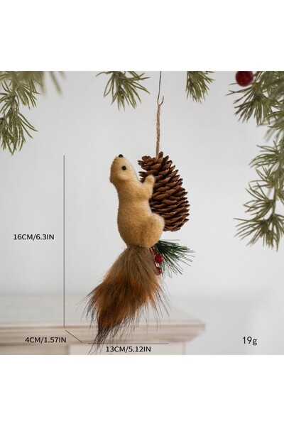 Choice One Size A Christmas Tree Squirrel Pendant Ornament Cute Hairy Christm...