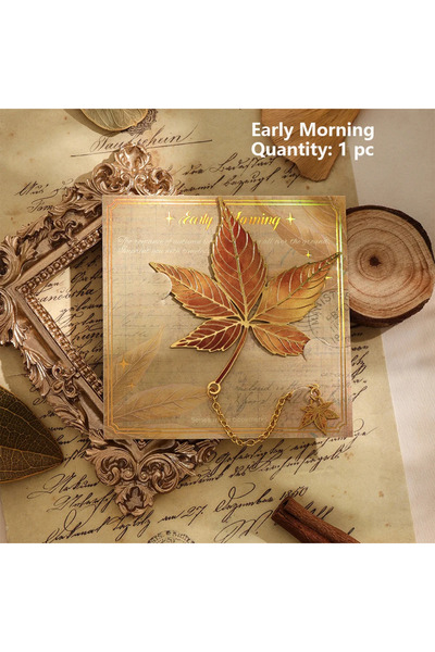 Choice فاصل كتاب معدني صباحي عتيق، أوراق برونزية مع سلسلة معدنية، فاصل كتاب ي...