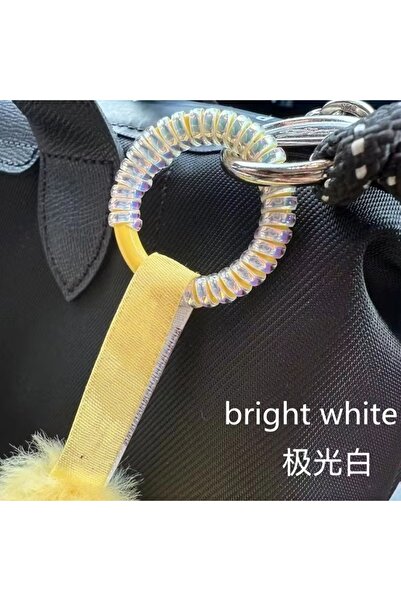Choice 2pcs bright white Labubu Anti Drop Buckle Silicone Rope Keychain Prote...