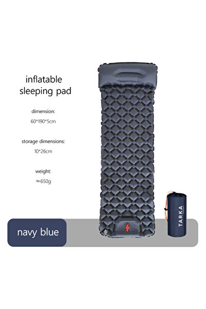 Choice مرتبة تخييم قابلة للنفخ من قطعتين من تاركا، لون كحلي، وسادة هوائية ذات...