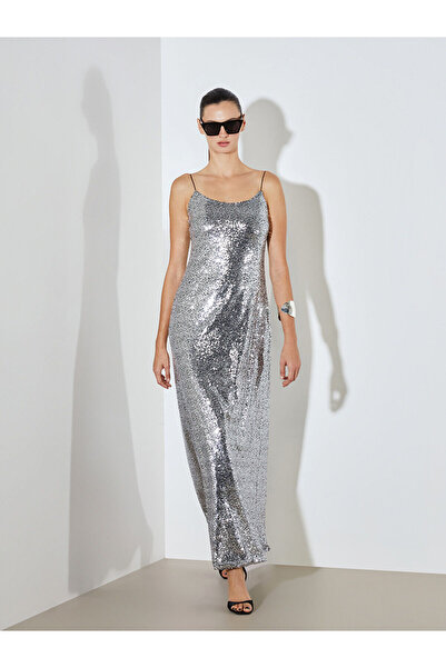 LC Waikiki Peak New Season U-Neck Strap Sequined Dress