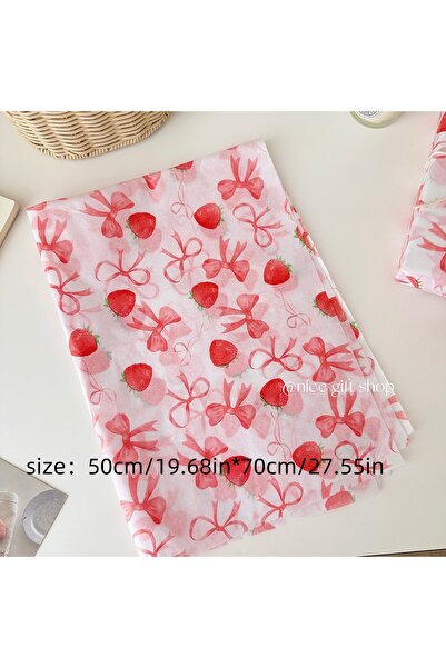 Choice فراولة - ٢٠ قطعة ١٠/٢٠ قطعة ورق تغليف هدايا مزين بفيونكة فراولة لطيفة ...