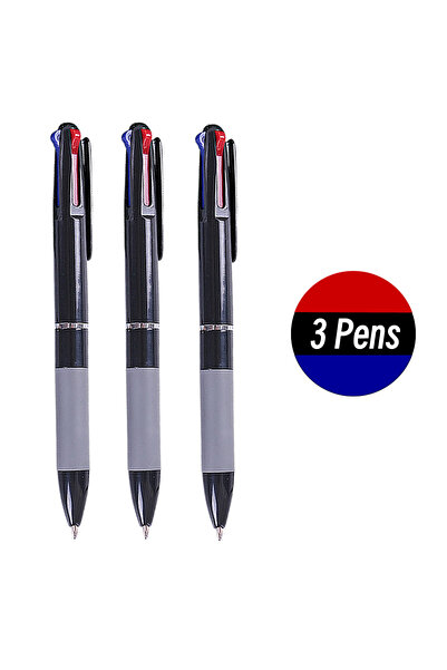 Choice 3 Pens 3 in 1 Red/Black/Blue Ink Color 0.7mm Student Ballpoint Pens Ba...