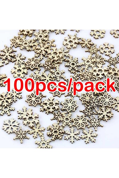 Choice زينة عيد الميلاد على شكل جمل (100 قطعة) مصنوعة من الخشب، على شكل رقاقا...