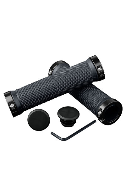 Choice1 black PE MTB Alloy Cuffs Bilateral Lk Bicycle Handle Grip Anti-skid C...