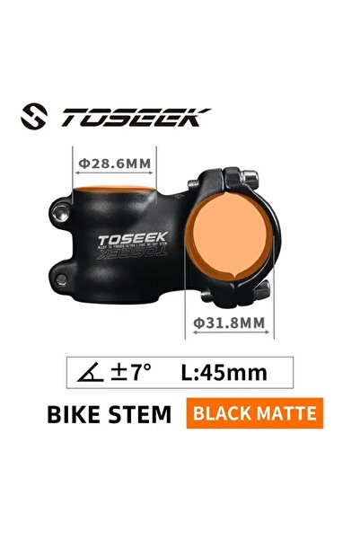 Choice جذع دراجة جبلية TOSEEK ST002 بزاوية 7 درجات - 45 مم، جذع مقود دراجة بز...