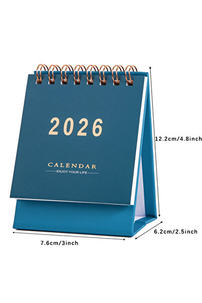 Choice تقويم بسيط أزرق لعام 2026، تقويم مكتبي صغير، تقويم حلزوني مبتكر، ديكور...