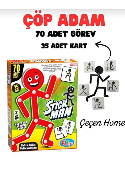ÇEÇEN HOME لعبة الرجل العصا (ستيك مان) 70 مهمة و35 بطاقة - لعبة تطوير الذاكرة...