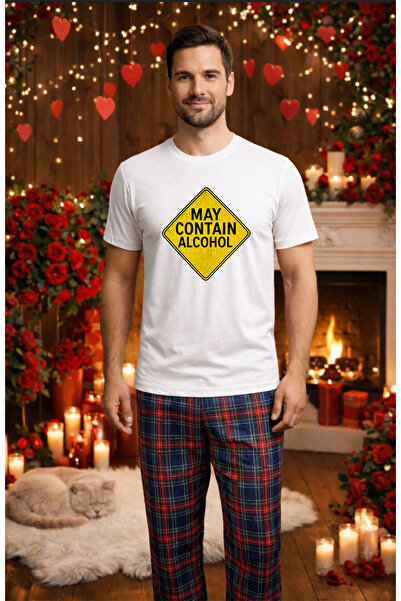 MVRDAR Σετ ανδρικής βαμβακερής πιτζάμας για την Ημέρα του Αγίου Βαλεντίνου, D...