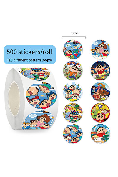 Choice لفة واحدة، 500 قطعة/لفة، ملصقات جرافيتي كرتونية لشخصيات شين تشان، مناس...