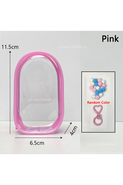 Choice علبة حماية شفافة وردية اللون من No Doll لدبوس الحب Labubu Pin for Love...