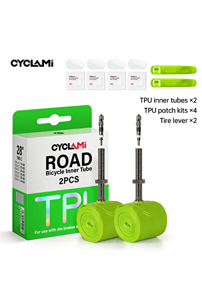 Choice أنبوب داخلي للدراجة من مادة TPU فائقة الخفة من CYCLAMI، مقاس 28-32 درج...