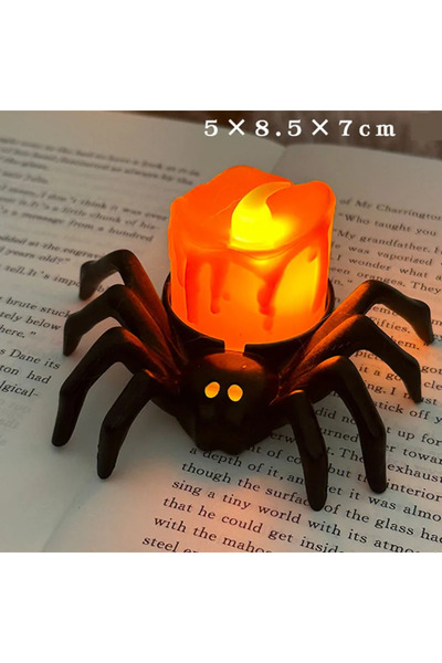 Choice 3PCS Spider Candle Lamp Haunted House Halloween Party Decor Horror Pro...