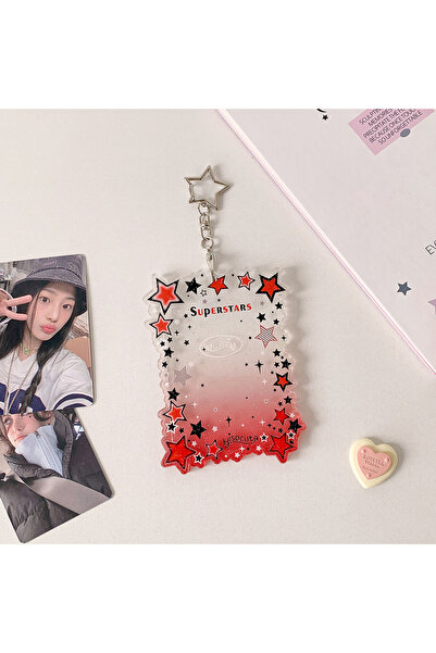 Choice حامل بطاقات صور أحمر بنمط النجوم، حافظة بطاقات صور، إطار صور لكاميرا ف...