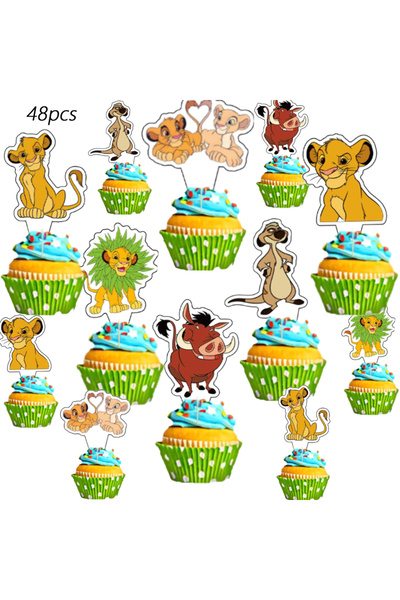 Miniso 48pcs 24/48pcs The Lion King Cupcake Toppers,The Lion King Birthday De...