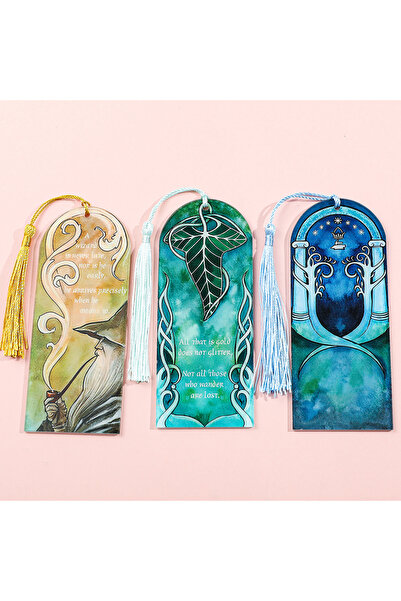 Miniso 3 قطع من فواصل الكتب المستوحاة من فيلم سيد الخواتم مع شرابة، هدية مثال...