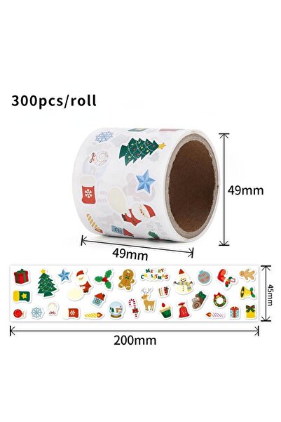 Choice لفة واحدة، 300 قطعة/لفة، ملصقات عيد الميلاد، ملصقات سجل القصاصات، ملصق...