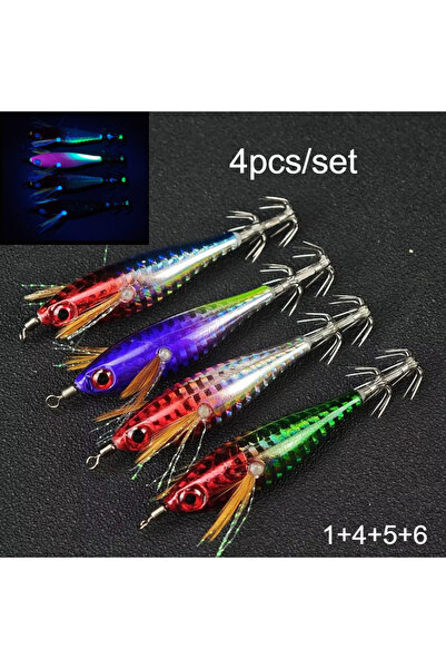 Choice 4 قطع - طُعم صيد الحبار - 1-4-5-6 - طُعم صيد الحبار من أكيبيك، 8 سم، ط...